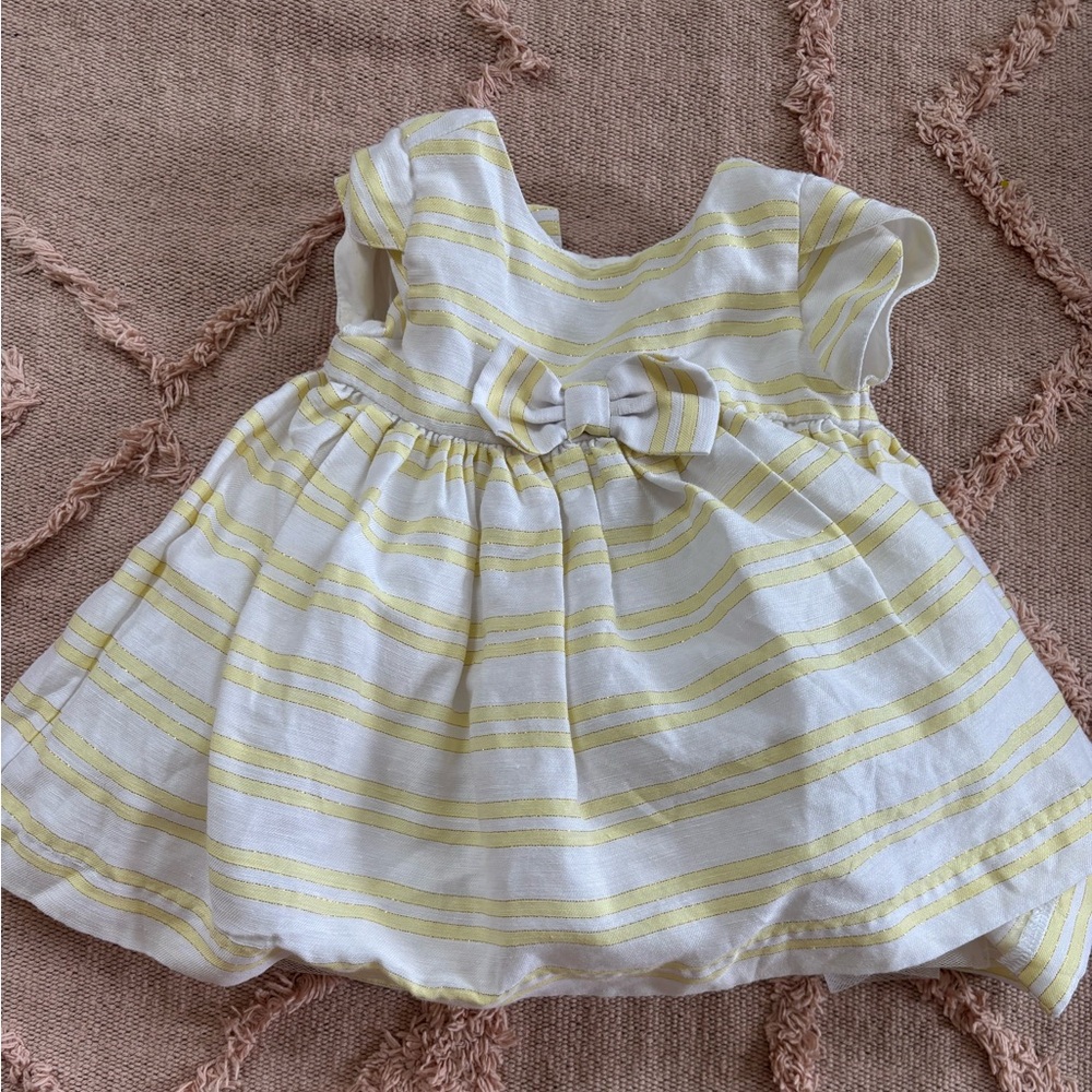 Janie and Jack Yellow and White Striped Dress